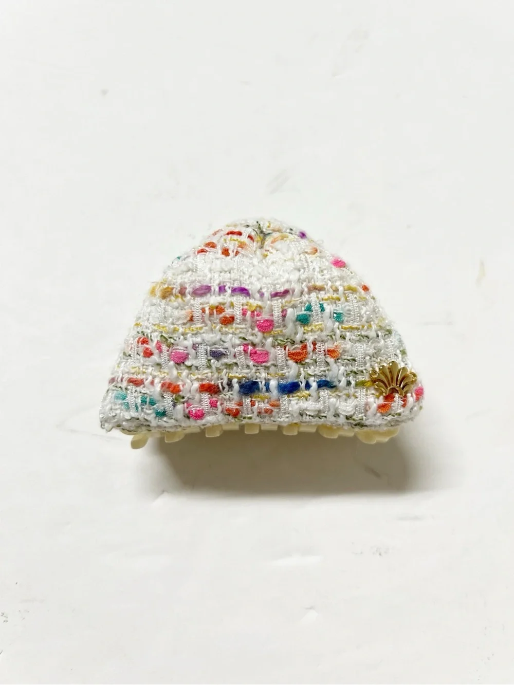 Lele Sadoughi Womens Taffy Rainbow Cream Tweed Simone Claw Hair Clip